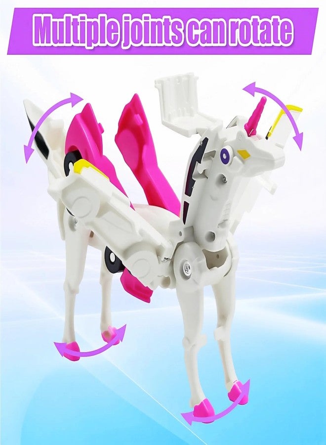 WIESSOC 2-in-1 Collision Transforming Unicorn Car Toy,Magnetic Cars Transform into Unicorn Toys for Kids Toddler Fun Deformation Car Robot Christmas Birthday Gift Toys for Boys Girl - Image 3